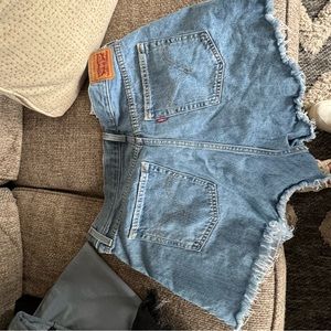 Levi High Waisted Denim Shorts Size: 34